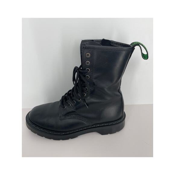 Solovair 11-Eye Derby Boot Inside Zip Black Womens 8 Mens 7 - Picture 5 of 15